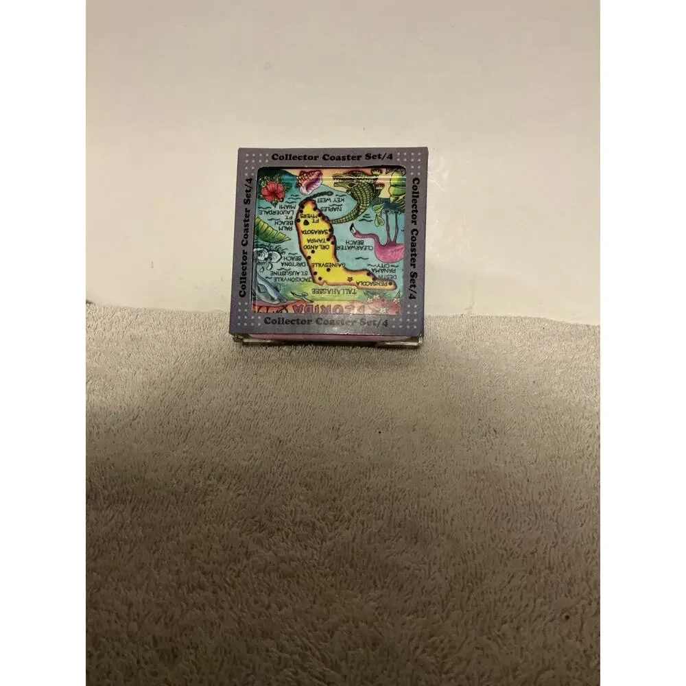 Florida Map Collector’s Series Melamine 4 Piece Coaster Set